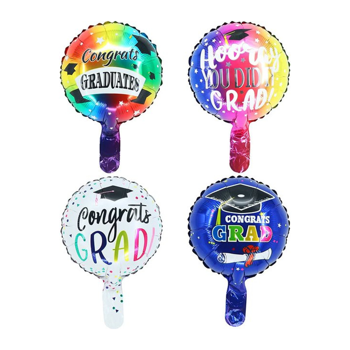 20 Stück LQVYI Glückwunsch-Abschlussballons aus Folie, mehrfarbig, rund, Durchmesser: 25,4 cm - Bild 1
