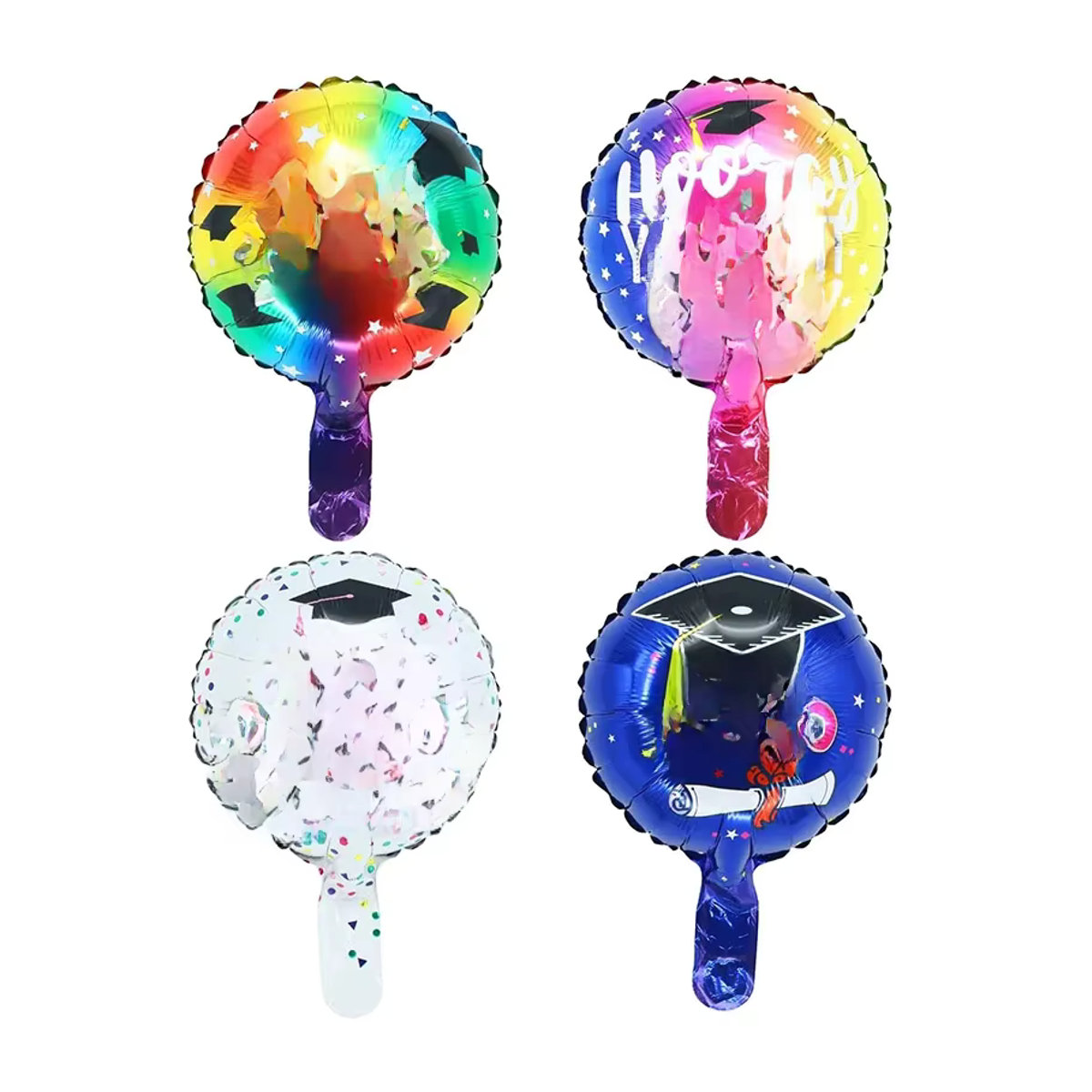 20 Stück LQVYI Glückwunsch-Abschlussballons aus Folie, mehrfarbig, rund, Durchmesser: 25,4 cm - Bild 5