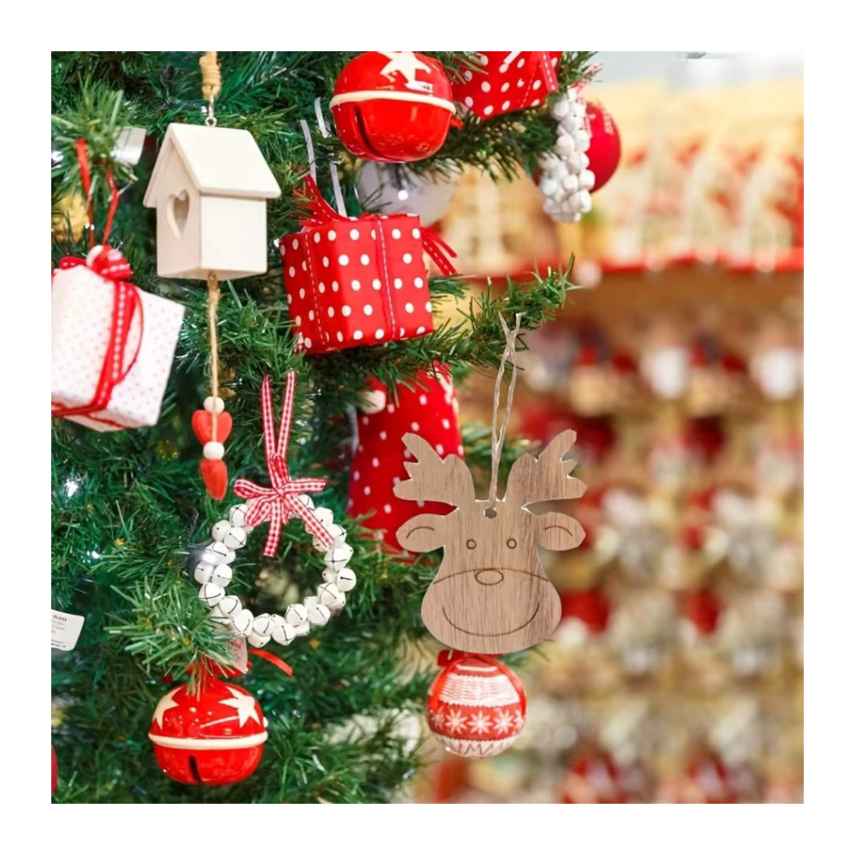 20 Stück rustikale Rentier-Hängeornamente aus Holz in Braun und Beige für deine Weihnachtsdekoration und DIY-Handwerksprojekte - Bild 2