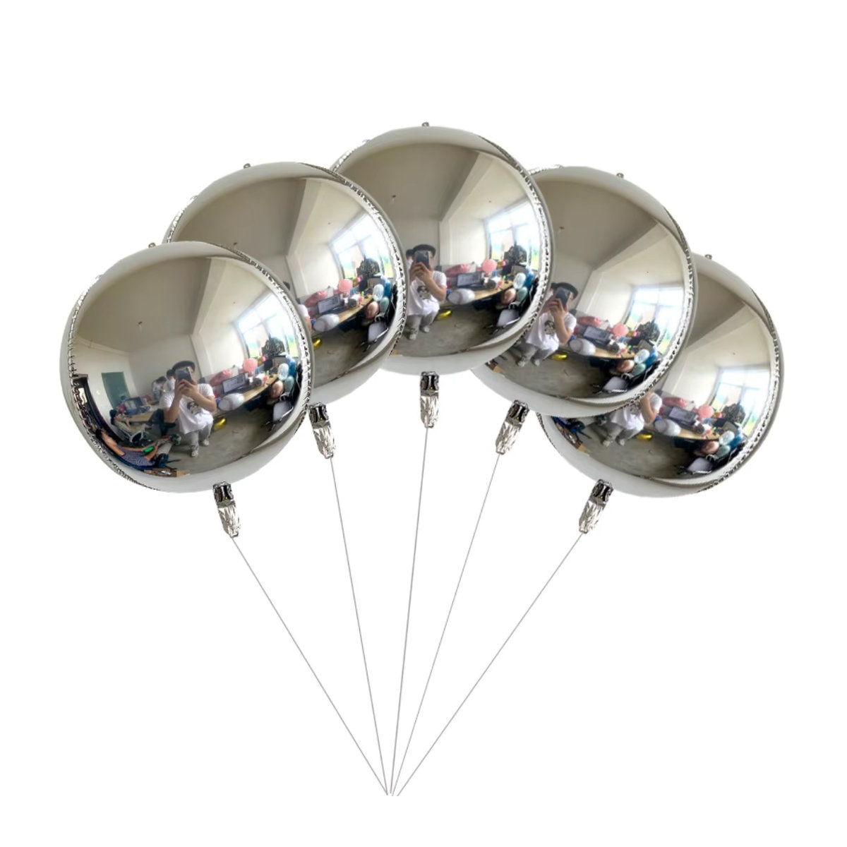 20 Stück Silberne 4D Folienballons von LQZZY, Runde Ballons im 10 Zoll Format für Geburtstag, Weihnachten und Valentinstag - Bild 1