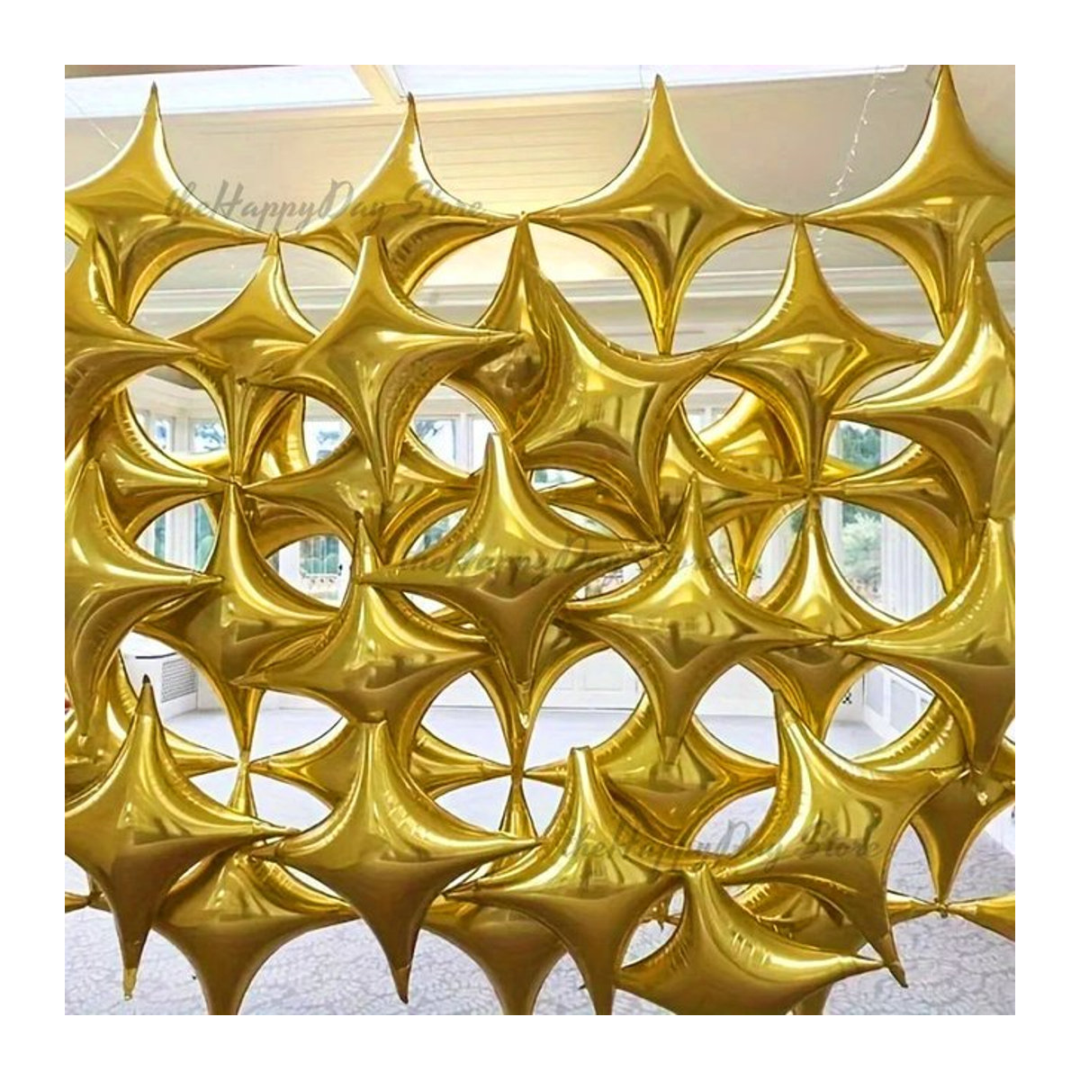 20 Stück Sternballons in Gold und Blau mit Vierwinkel-Ecken-Design für Geburtstag und Neujahr - Bild 1