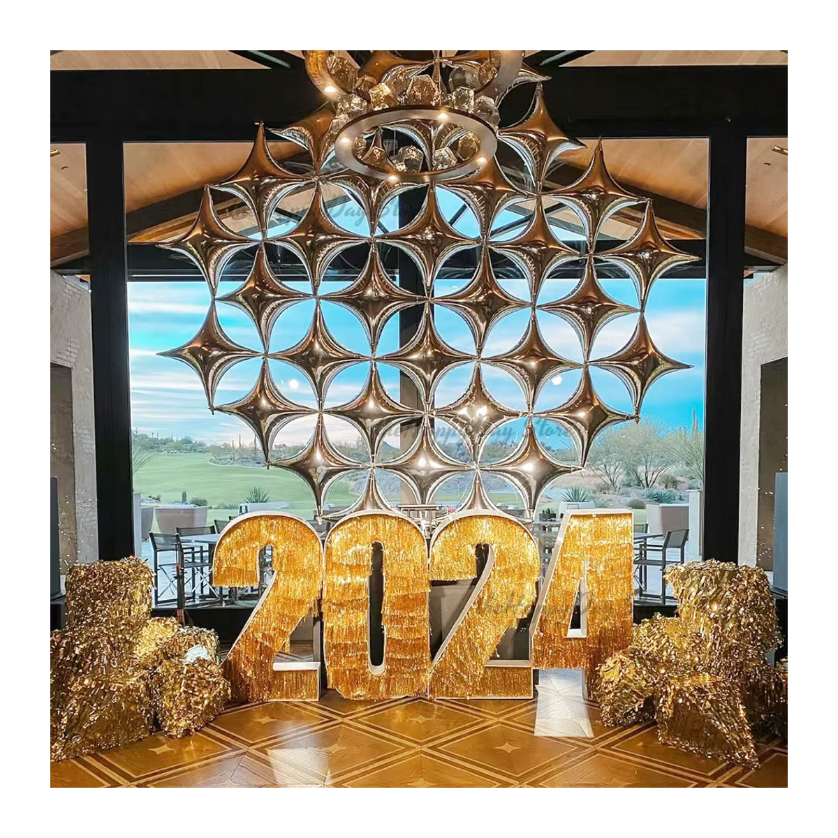 20 Stück Sternballons in Gold und Blau mit Vierwinkel-Ecken-Design für Geburtstag und Neujahr - Bild 4