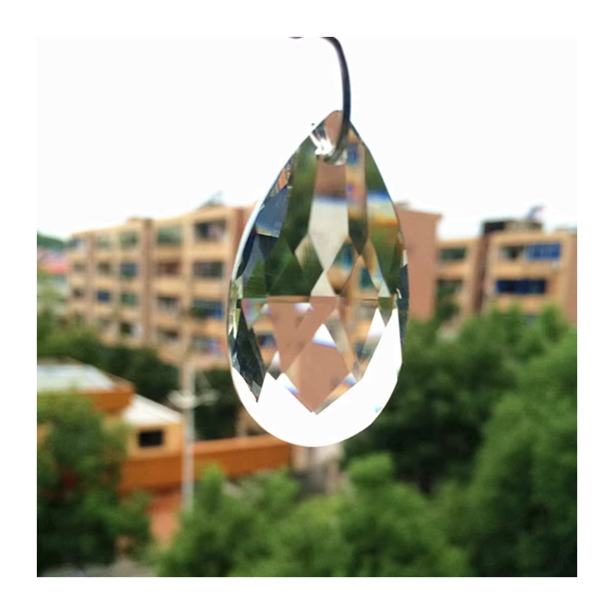 20 Stück TZ Kristall Wassertropfen Ornamente in Transparent, 38 mm facettierte Glas Anhänger für Weihnachtsbaum Dekoration und Garten Sonnenfänger - Bild 3
