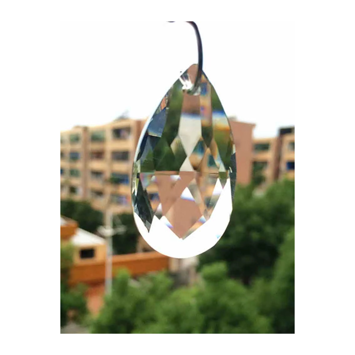 20 Stück TZ Kristall Wassertropfen Ornamente in Transparent, 38 mm facettierte Glas Anhänger für Weihnachtsbaum Dekoration und Garten Sonnenfänger - Bild 4