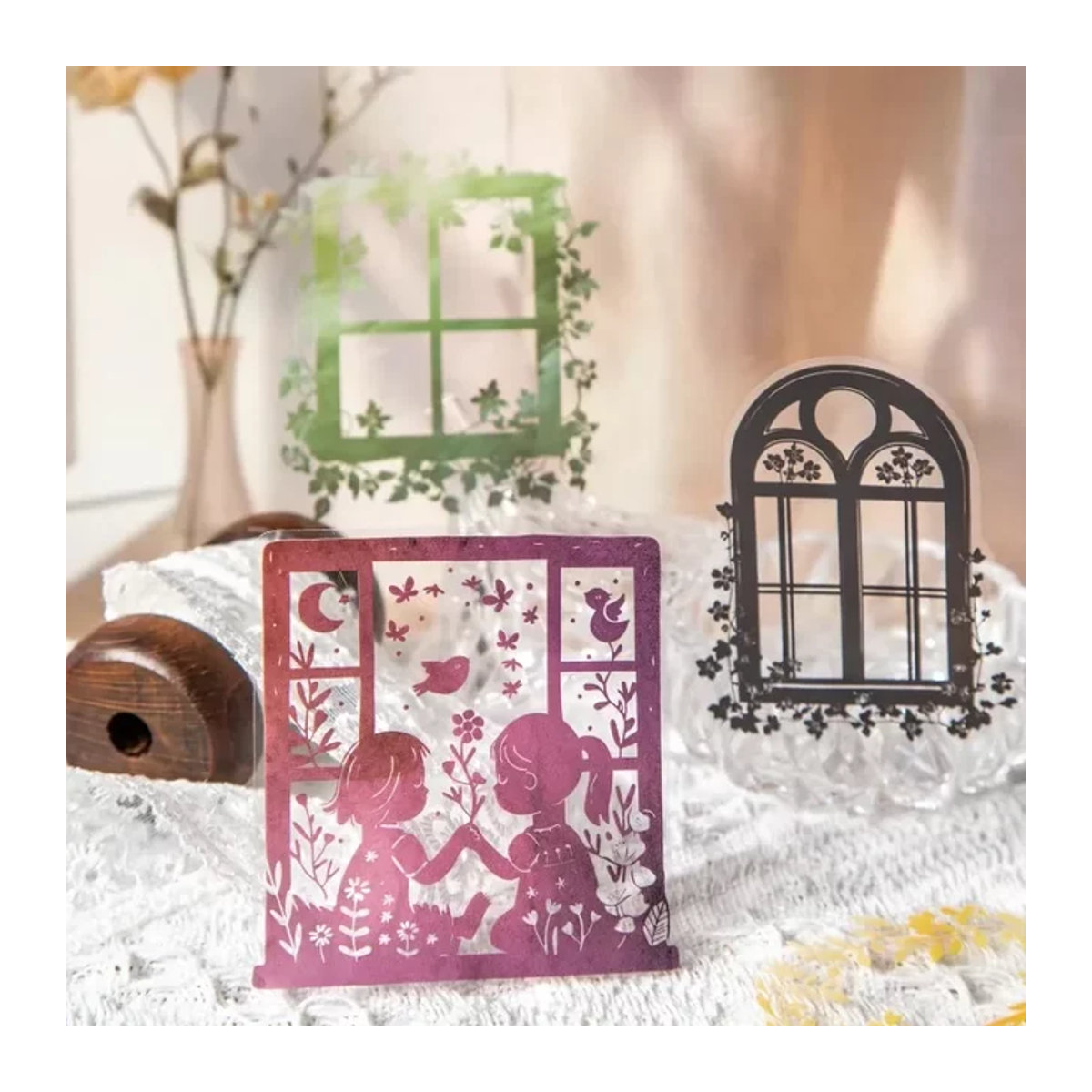 20 Stück YCDBTH Aufkleber in Pastellfarben mit floralem Design und rechteckiger Form - Bild 1