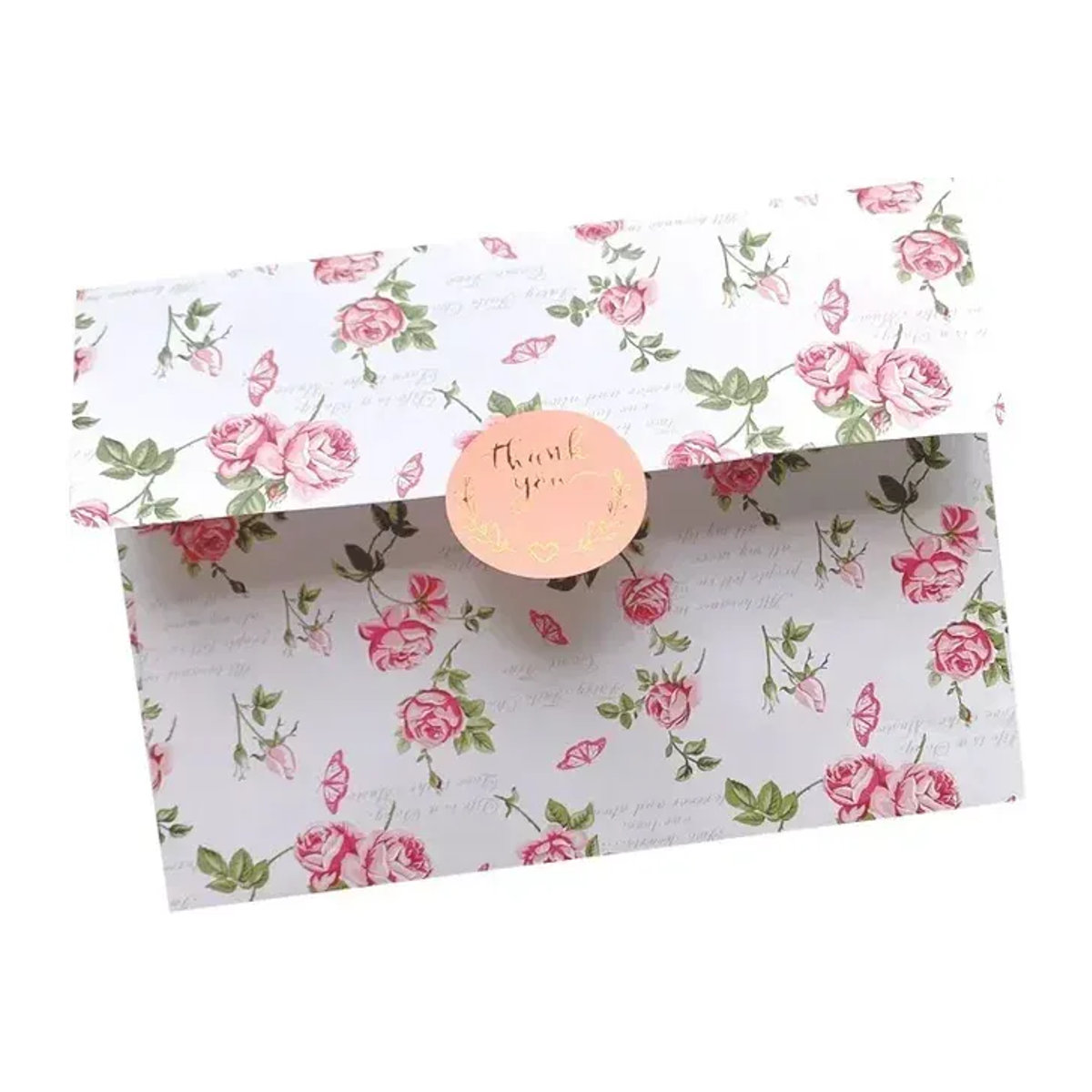20 Stück YCDBTH Briefumschläge im Landhausstil mit floralem Gartenrosenmotiv aus weißem Papier, B/H: 12,5 x 17,5 cm - Bild 1
