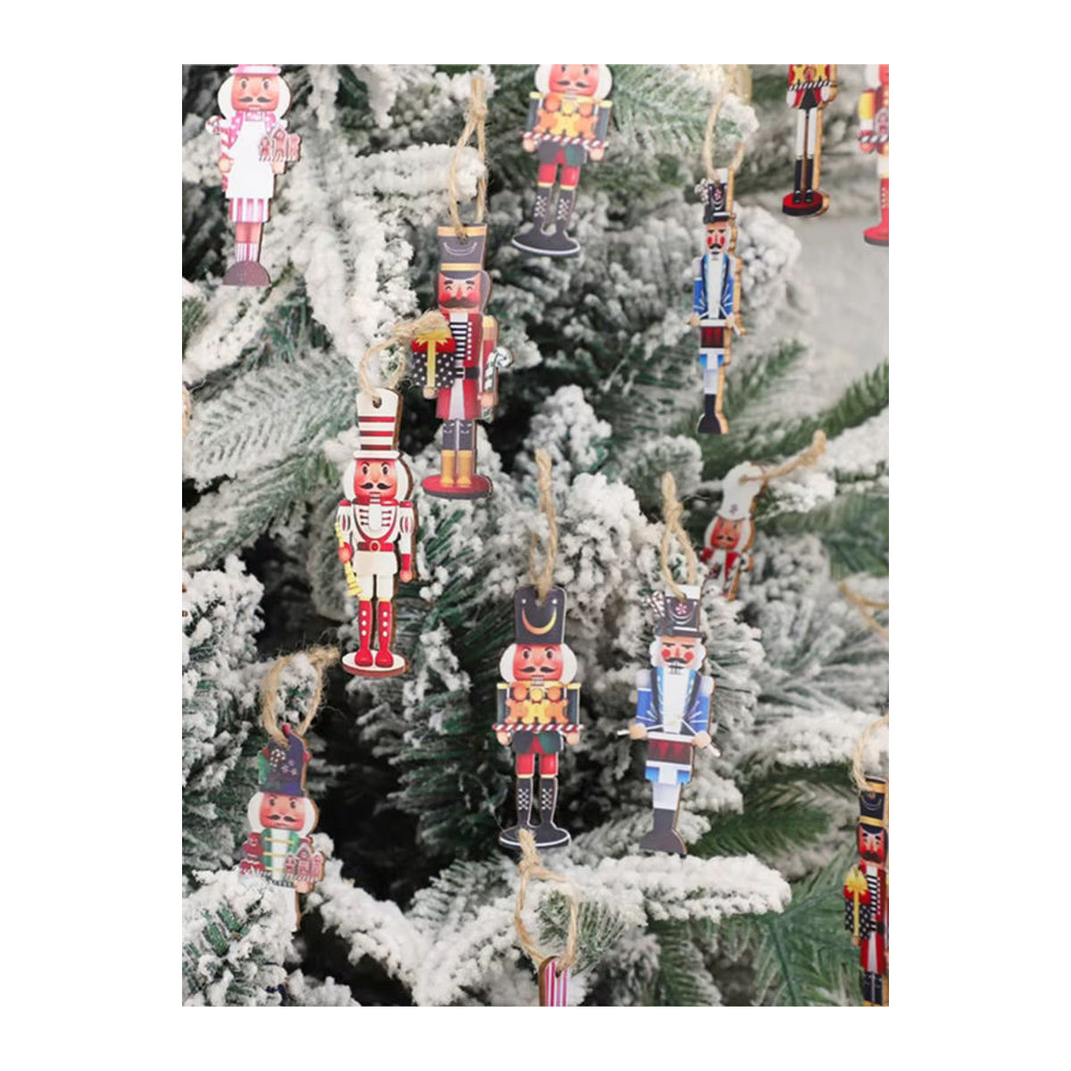 20 Stück ZQNYCY Nussknacker Holz Anhänger als weihnachtliche Hängeornamente in mehrfarbigem Design - Bild 7