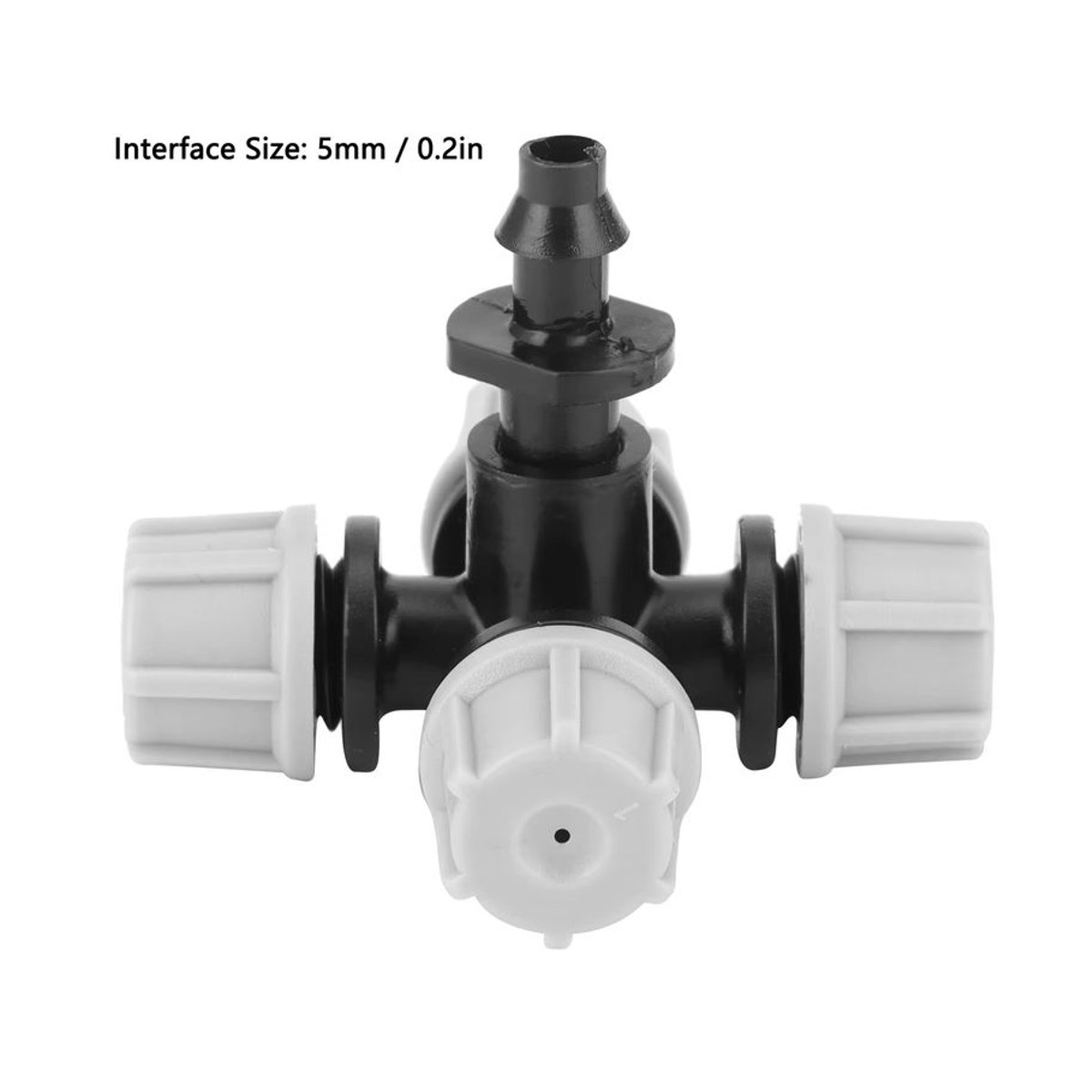 20-teiliges Set Kreuzversnebelsprinkler mit Widerhakenanschluss aus Kunststoff in Schwarz/Weiß für Garten, Rasen und Gewächshäuser - Bild 2