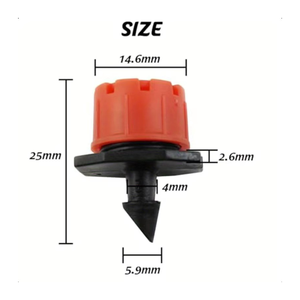 200 Stück Mikro-Sprinkler und Bewässerungstropfer in Rot, 1/4 Zoll Emitter mit 360 Grad Einstellbarkeit und 8-Sprühloch-Durchflussregelung für deinen Garten - Bild 5