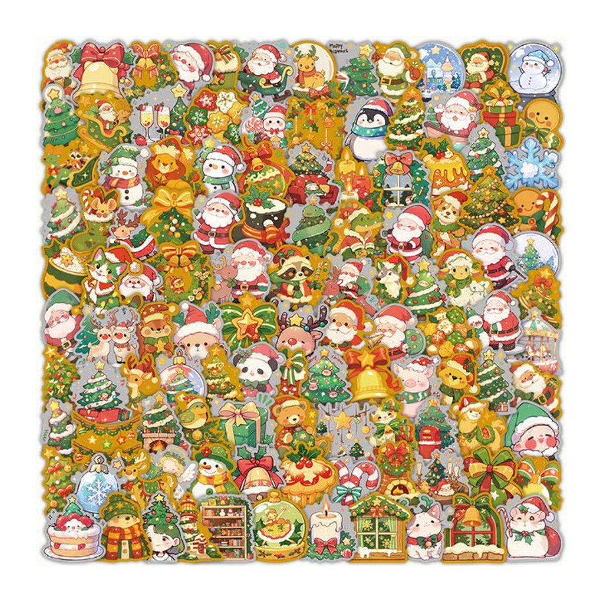 204-teiliges Weihnachtsaufkleber-Set von Anime Worlds Store in Mehrfarbig für Dekoration und Sammelalben - Bild 1