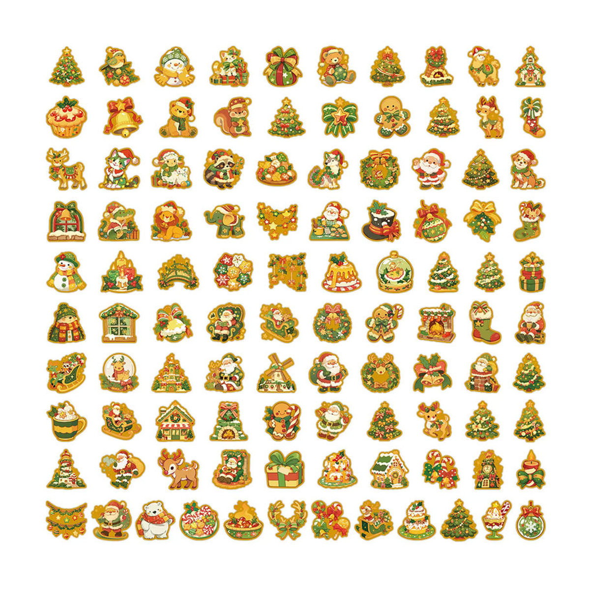 204-teiliges Weihnachtsaufkleber-Set von Anime Worlds Store in Mehrfarbig für Dekoration und Sammelalben - Bild 4