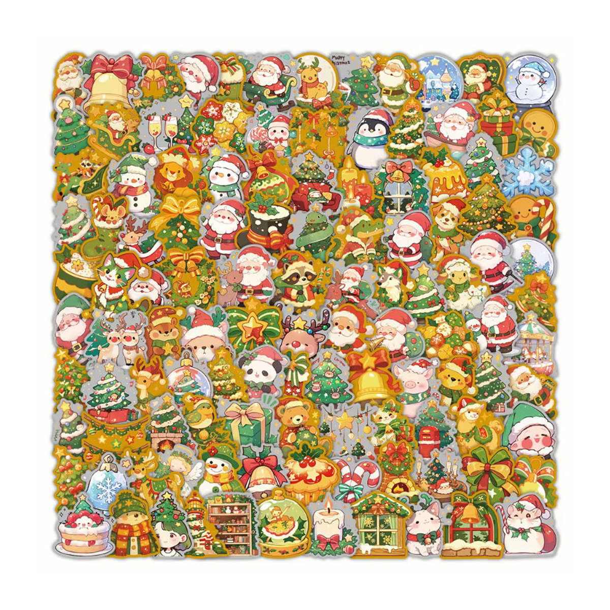 204-teiliges Weihnachtsaufkleber-Set von Anime Worlds Store in Mehrfarbig für Dekoration und Sammelalben - Bild 7