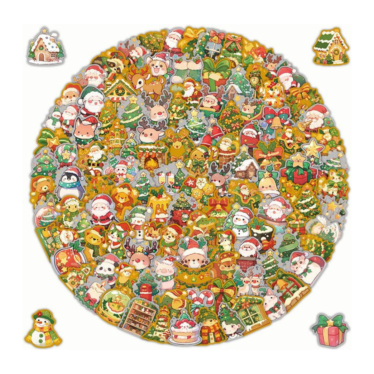 204-teiliges Weihnachtsaufkleber-Set von BulingBulingStickers Store in Mehrfarbig für Dekoration und Geschenke - Bild 1