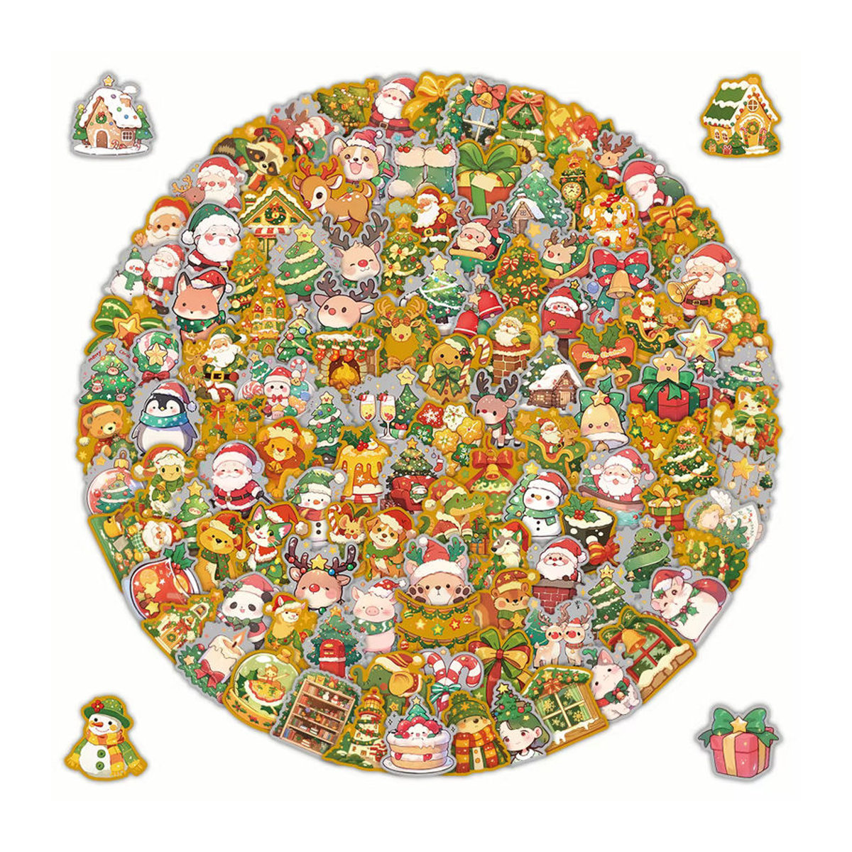 204-teiliges Weihnachtsaufkleber-Set von BulingBulingStickers Store in Mehrfarbig für Dekoration und Geschenke - Bild 6