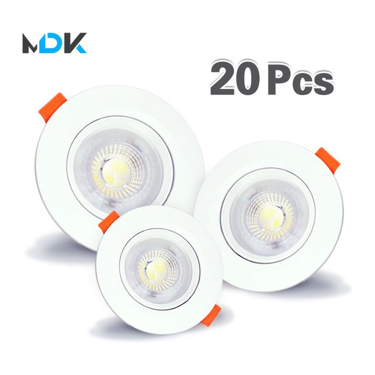 20er Set teetealy LED Einbaustrahler aus Acryl in Weiß, minimalistisches Deckenpanel für 12W, rund oder quadratisch - Bild 1