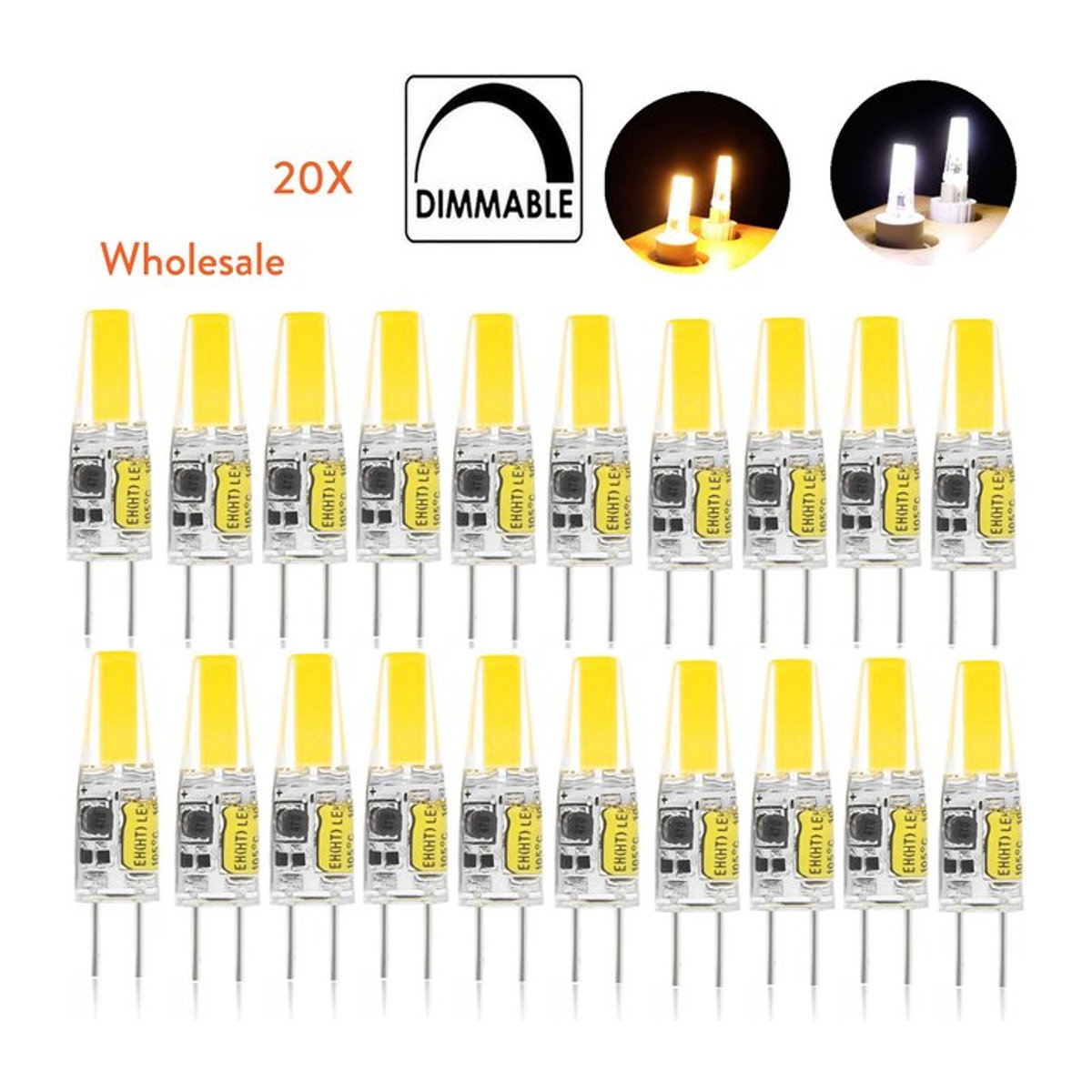 20er Set YORYZENG G4 LED Silikon Lampen 6W dimmbar 12V in Kaltweiß - Bild 1