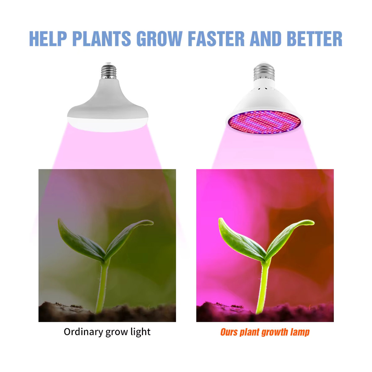 20W LED Wachstumsleuchte E27 Vollspektrum Anbau Lampe für Zimmerpflanzen und Blumen - Bild 5
