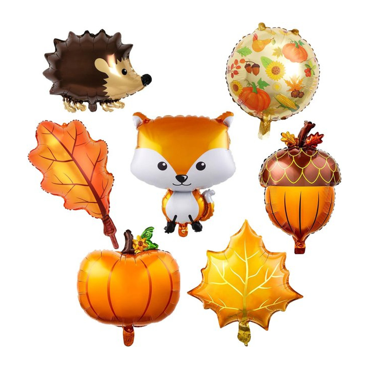 22 Stück Herbst Luftballons Set mit Ahornblättern und Kürbissen in Orange für Hochzeit, Geburtstag oder Thanksgiving Dekoration - Bild 1
