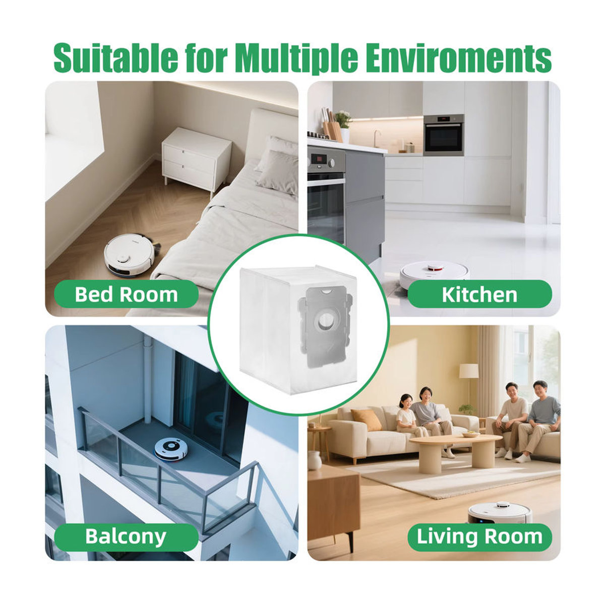 22 Stück Staubsaugerbeutel von Heloxyo kompatibel mit iRobot Roomba i7 i7+ i3 i3+ i8 i8+ j5+ i5+ i4 i4+ i1+ i6 i6+ j7 j7+ s9 s9 Plus in Weiß - Bild 4