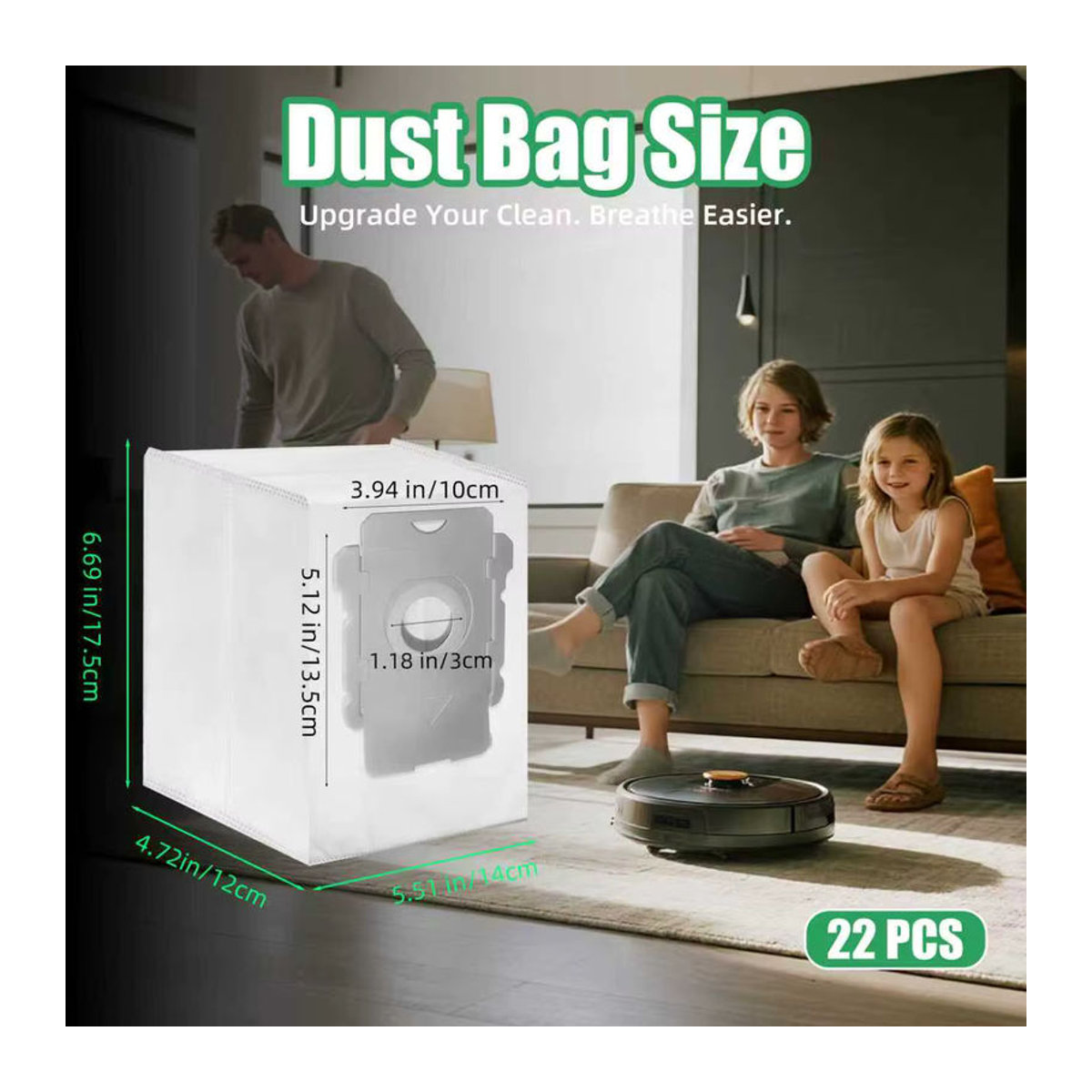22 Stück Staubsaugerbeutel von Heloxyo kompatibel mit iRobot Roomba i7 i7+ i3 i3+ i8 i8+ j5+ i5+ i4 i4+ i1+ i6 i6+ j7 j7+ s9 s9 Plus in Weiß - Bild 6