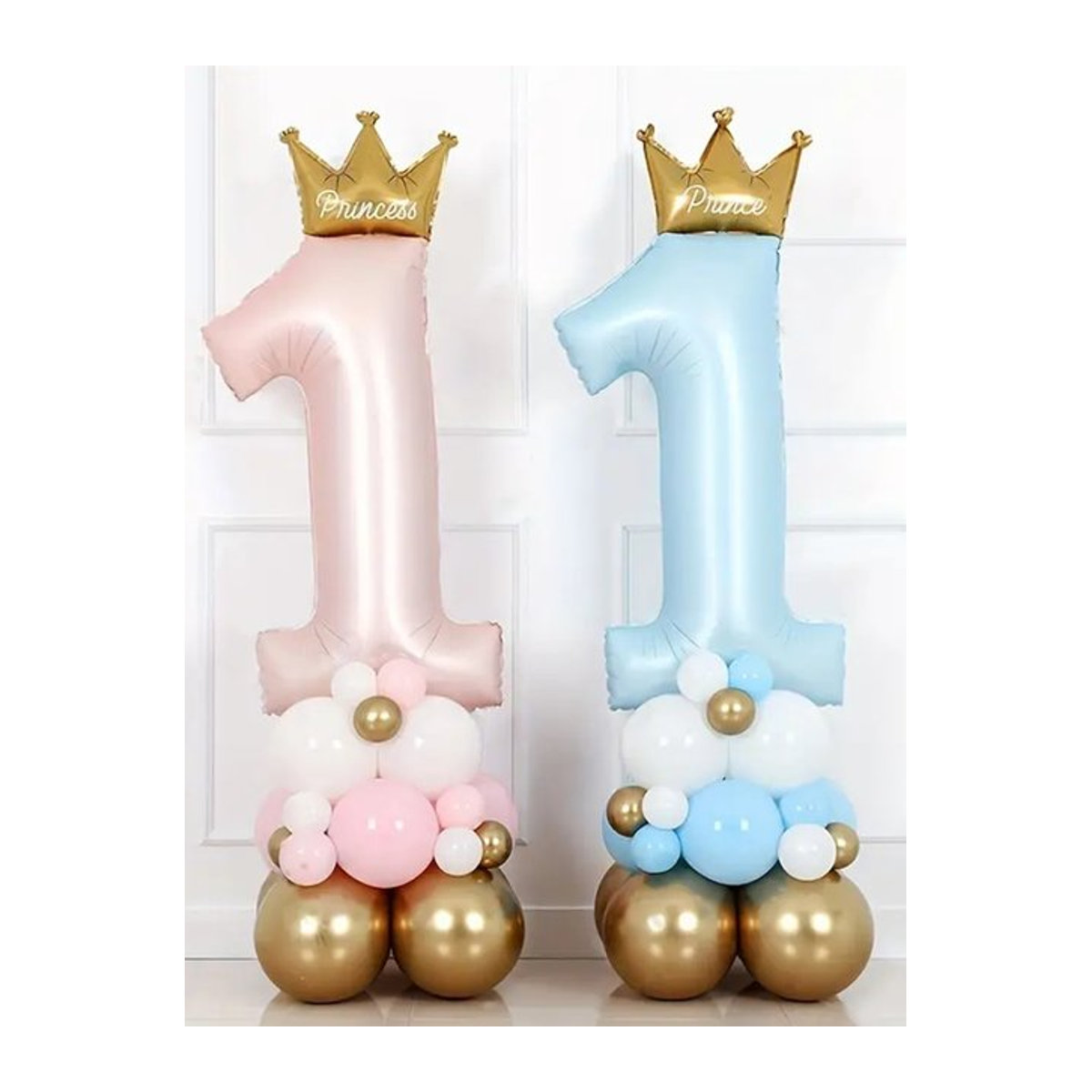 23-teiliges Luftballon-Set für den ersten Geburtstag mit Zahlen 1 bis 9 und Buchstaben in Pink und Mehrfarbig für Baby Shower und Kindergeburtstage - Bild 1