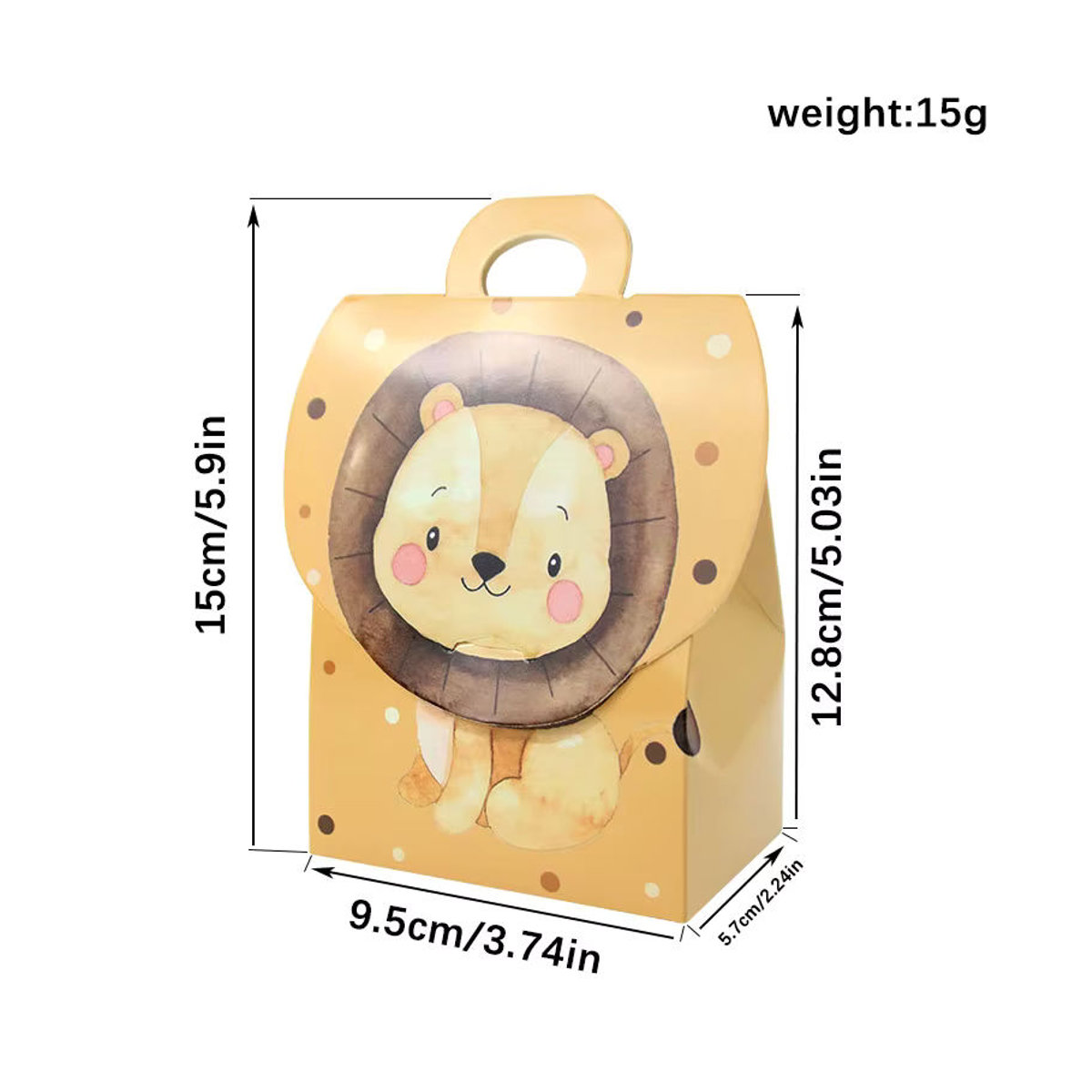 24 oder 48 Stück Safari Tier Geschenkboxen mit Dschungel Tier Print und Griffen aus Papier, mehrfarbig, rechteckig - Bild 5