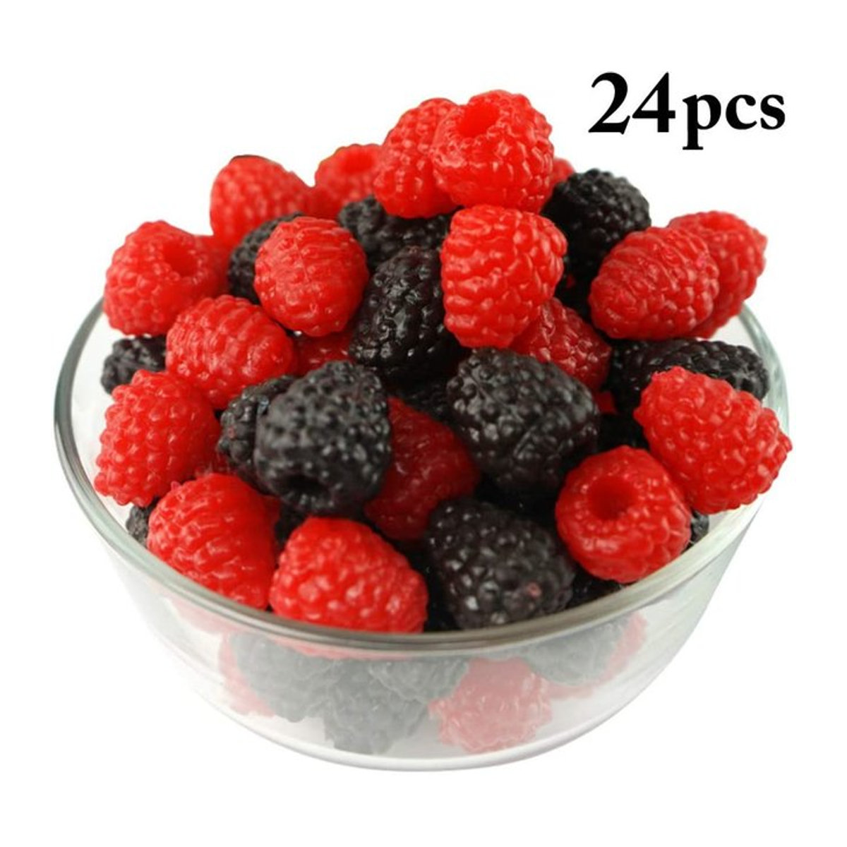 24 Stück künstliche Erdbeeren und Himbeeren in Rot und Schwarz als lebensechte Deko-Requisiten für Hochzeit und Zuhause - Bild 1