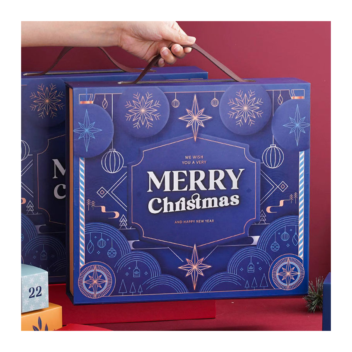 24 Stück leere Adventskalenderboxen aus Papier mit floralem Design in Mehrfarbig für den Weihnachts-Countdown - Bild 6