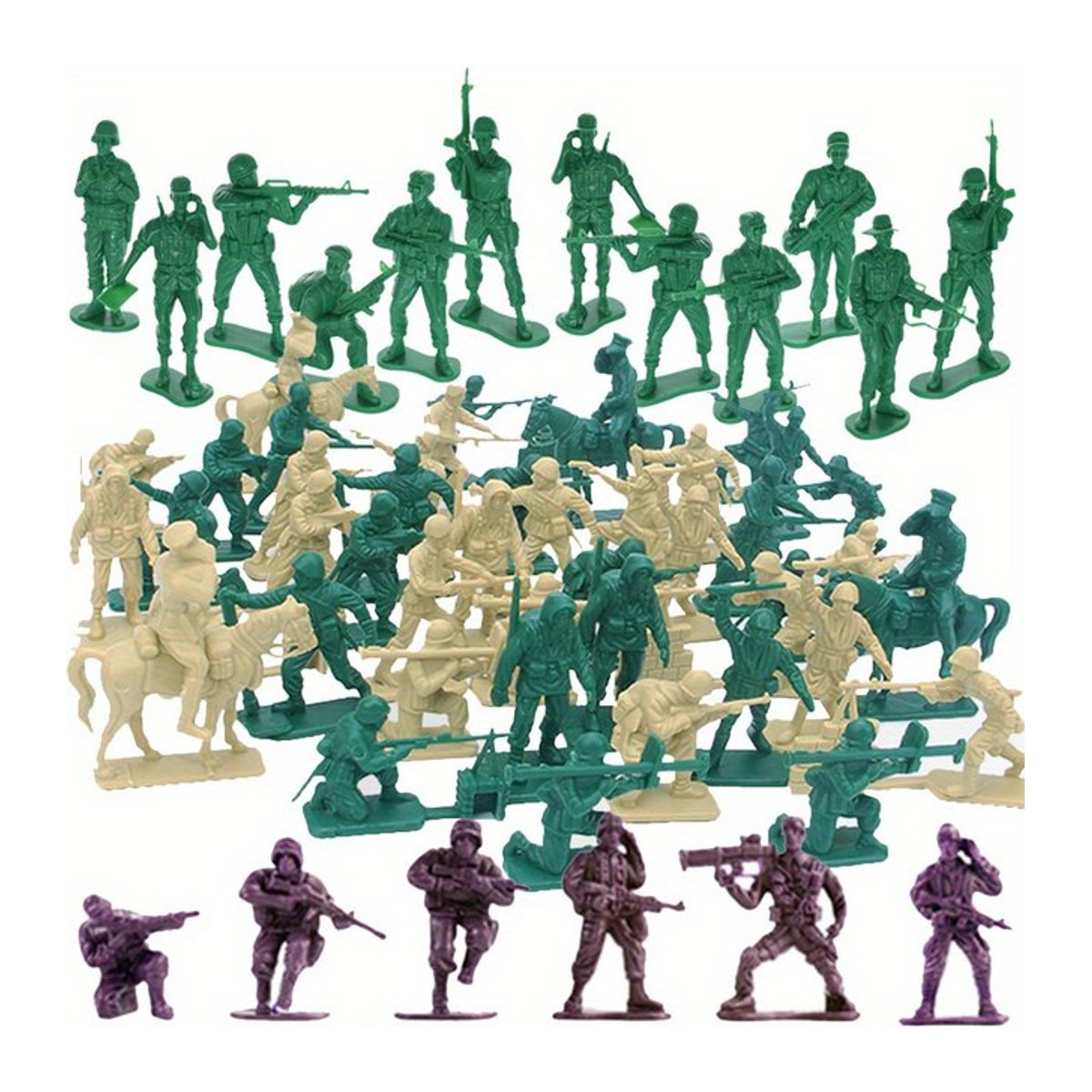 24 Stück Mini-Soldatenmodelle aus Kunststoff in Blau und Mehrfarbig, Höhe: 5 cm, Militär-Dekoration für Kriegssimulation und Themenpartys - Bild 1