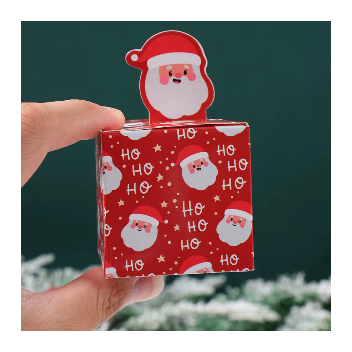 24 Stück PATIMATE Weihnachts Süßigkeiten Boxen aus Papier in Rot mit floralem Design für Kinder und Dekoration - Bild 4