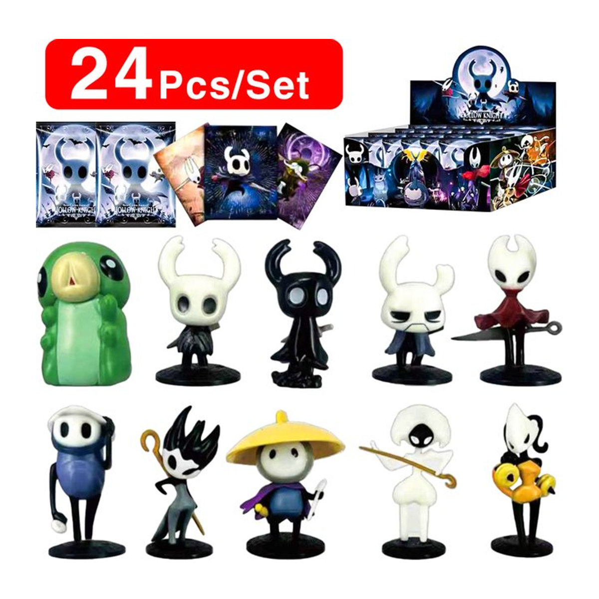 24-teiliges Set Hollow Knight Anime-Figuren von Bandai, mehrfarbige Blind Box Sammelfiguren aus Kunststoff - Bild 1