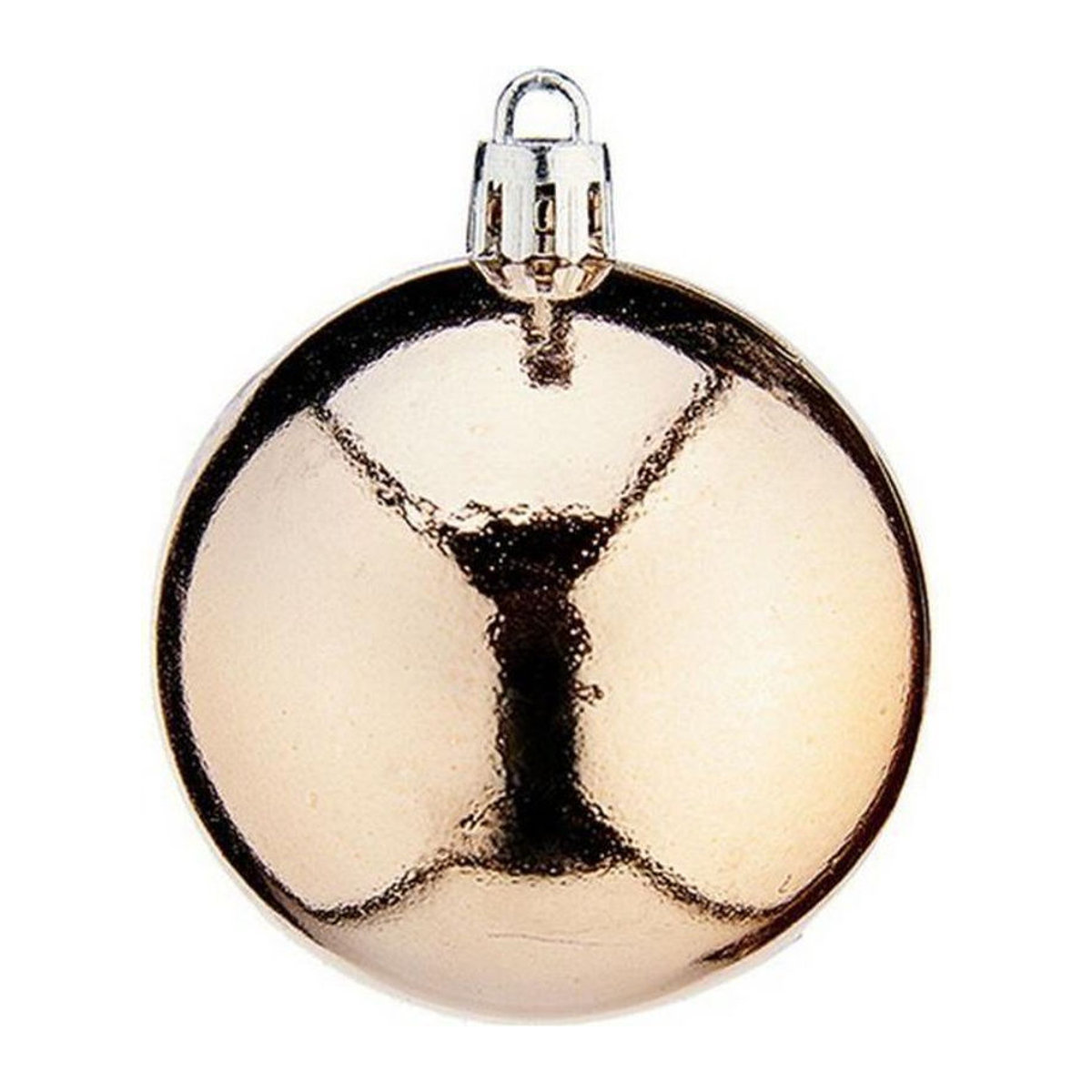 24 Weihnachtskugeln in Gold aus Kunststoff mit Kristall-Effekt, Durchmesser: 6 cm - Bild 1