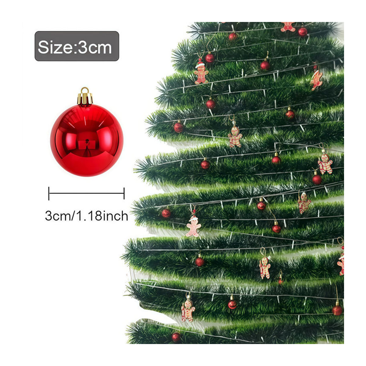 24er Set Disney Weihnachtskugeln aus Kunststoff, rund, mehrfarbig und silber, Durchmesser: 3 cm - Bild 3