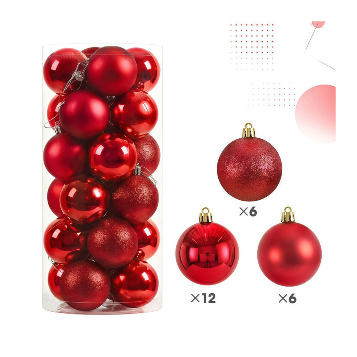 24er Set Disney Weihnachtskugeln aus Kunststoff, rund, mehrfarbig und silber, Durchmesser: 3 cm - Bild 4