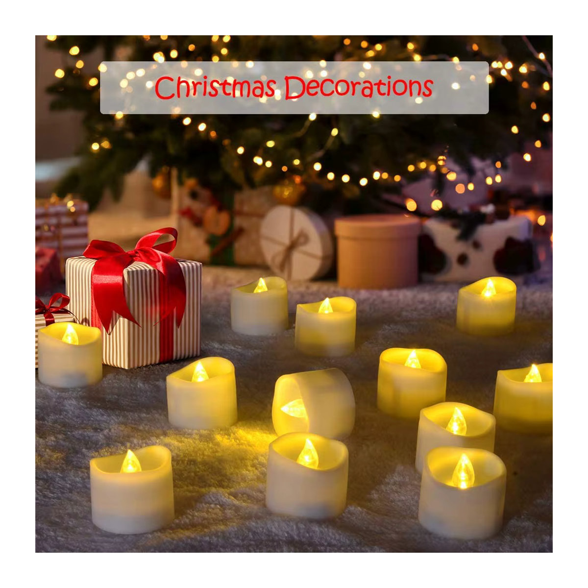 24er Set Flammenlose LED Teelichter in Weiß mit Flackereffekt für Dekoration zu Halloween, Hochzeit und Weihnachten - Bild 6