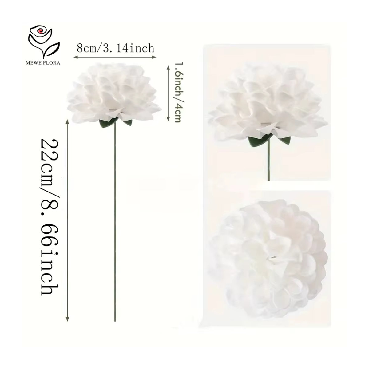 25 Stück künstliche Hortensien in Weiß von YN HI FLOWER als Dekoration für Hochzeiten und Wohnkultur - Bild 3