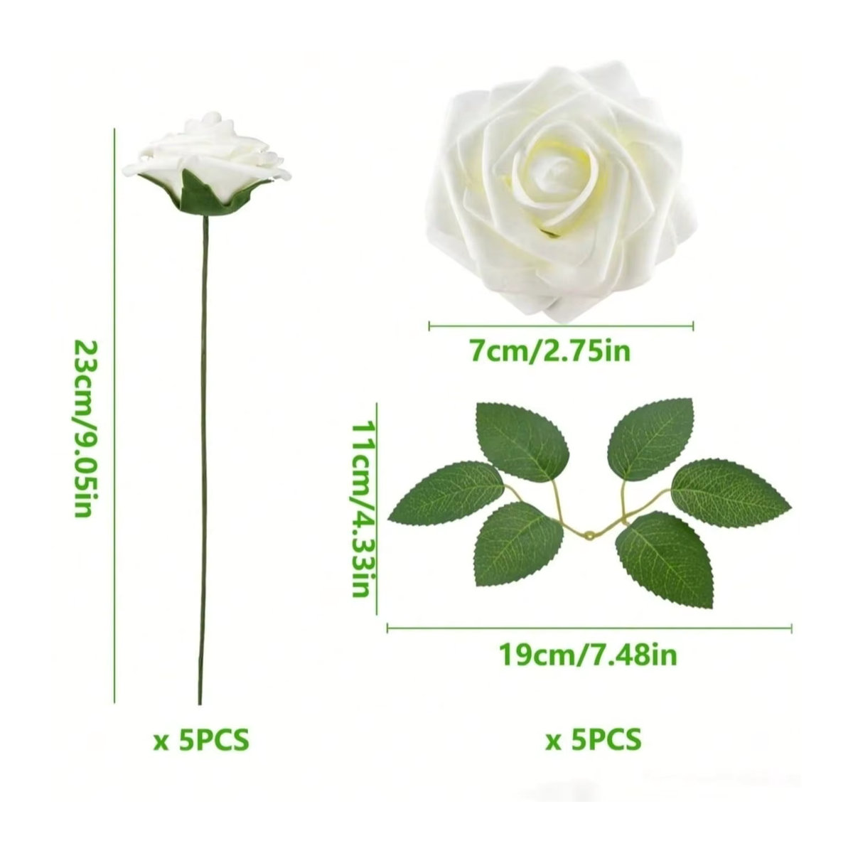 25 Stück künstliche Rosen aus Schaumstoff von MENGHAO in Pink und Weiß für Hochzeit und Valentinstag - Bild 5