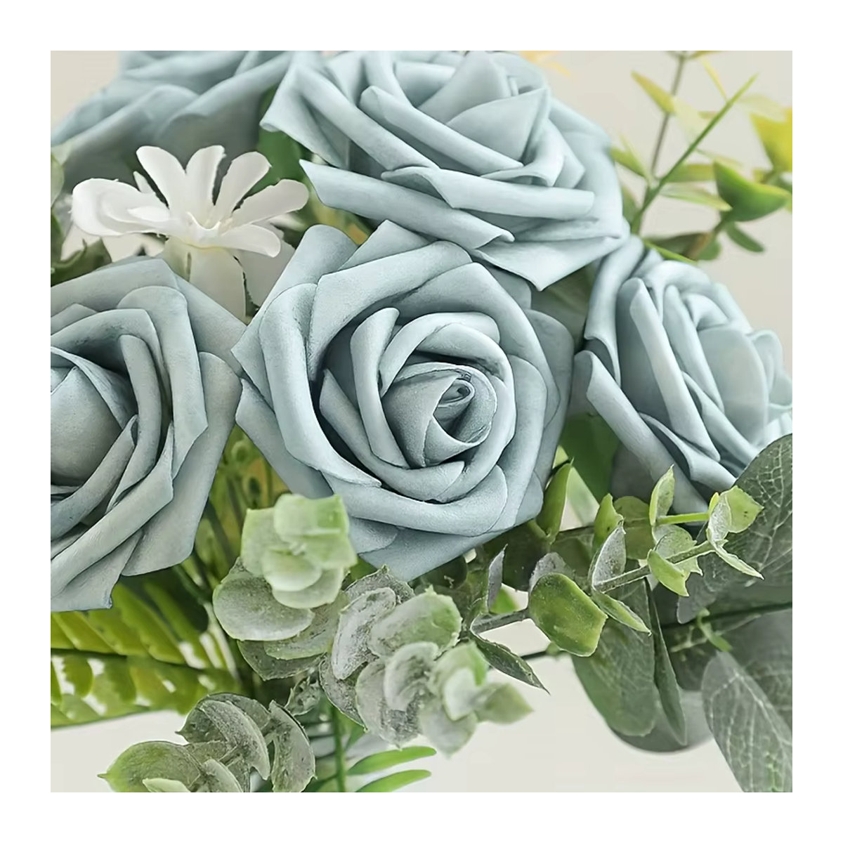 25 Stück Künstliche Rosen in Blau mit Stielen aus Schaumstoff für Hochzeitsdekorationen - Bild 5