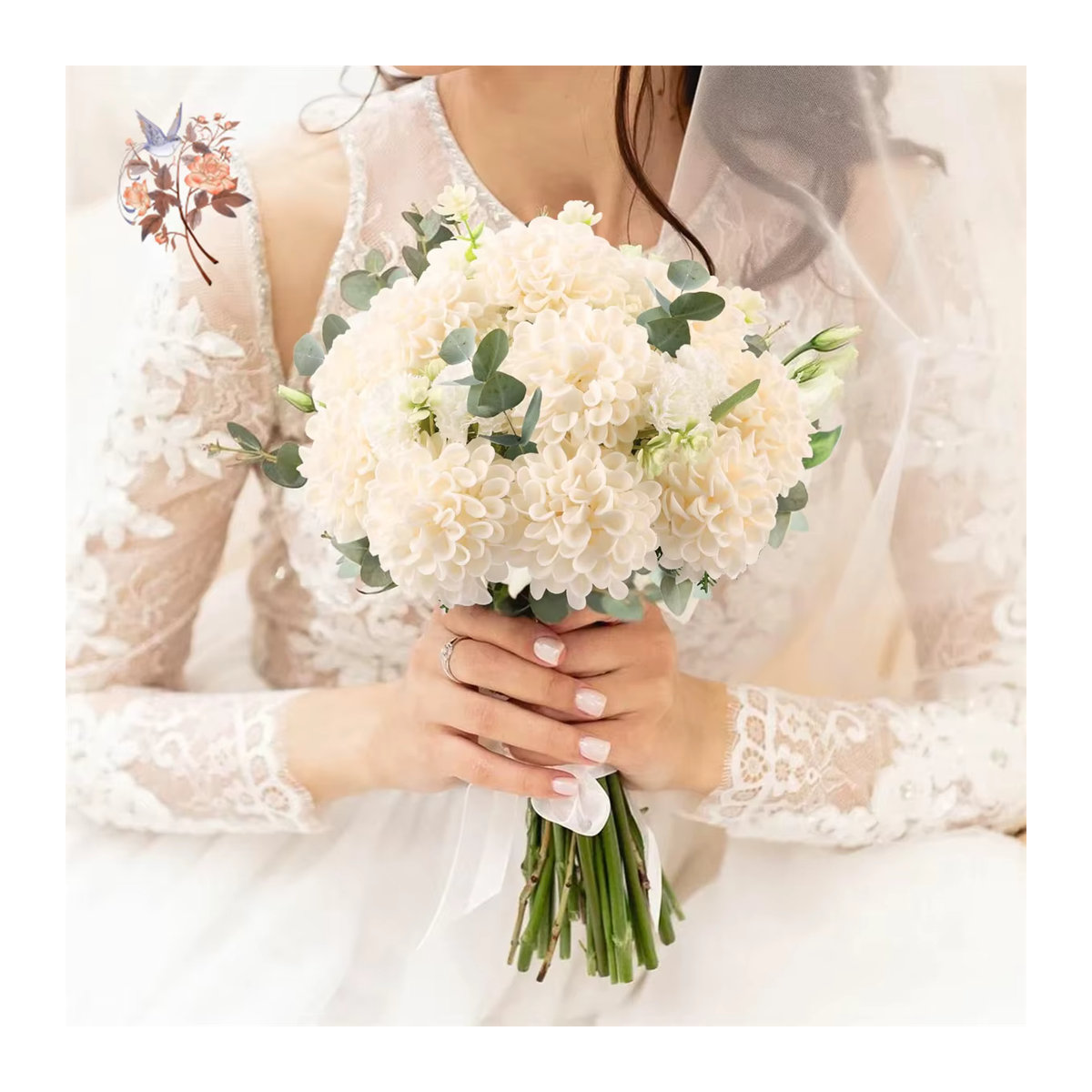 25 Stück künstliche Schaumstoff-Dahlien und Gänseblümchen mit Stiel in Pink und Weiß von YN HI FLOWER für - Bild 2