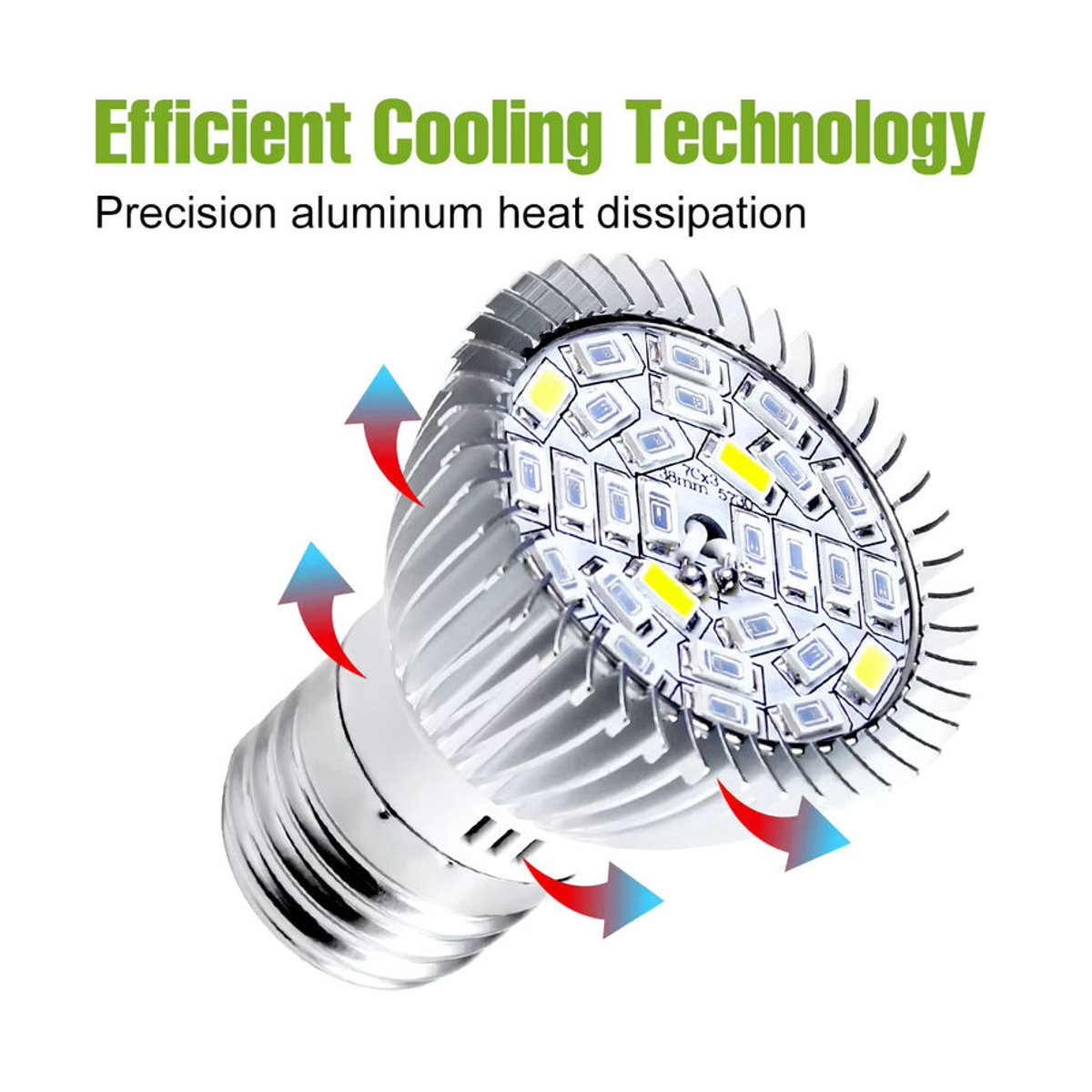 28W LED Pflanzenlampe E27 Vollspektrum mit IR und UV für Indoor Growbox und Zimmerpflanzen aus Aluminium - Bild 4