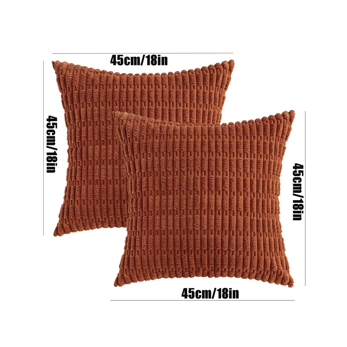 2er-Pack dekorative Kissenbezüge in Neutral für Wohnzimmer, Sofa und Bett, B/B: 45,7 x 45,7 cm - Bild 2