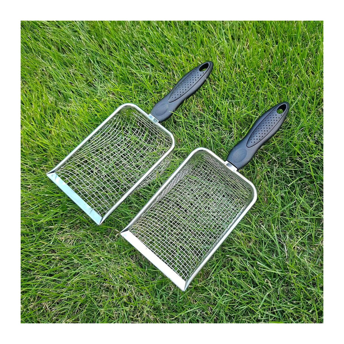 2er-Pack Garten-Bodensieb mit Griff und 3,8 mm/5 mm Netz für Sand, Kompost, Felsen und Schmutz - Bild 3