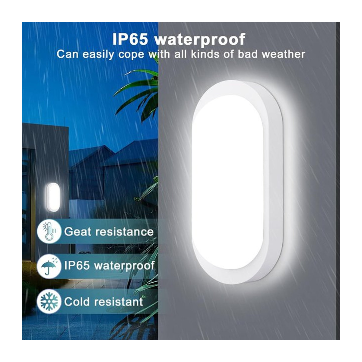 2er-Pack Oraymin LED-Deckenleuchten mit Bewegungs- und Dämmerungssensor, 12W, 1080LM, IP65 Wasserdicht, Weiß - Bild 1