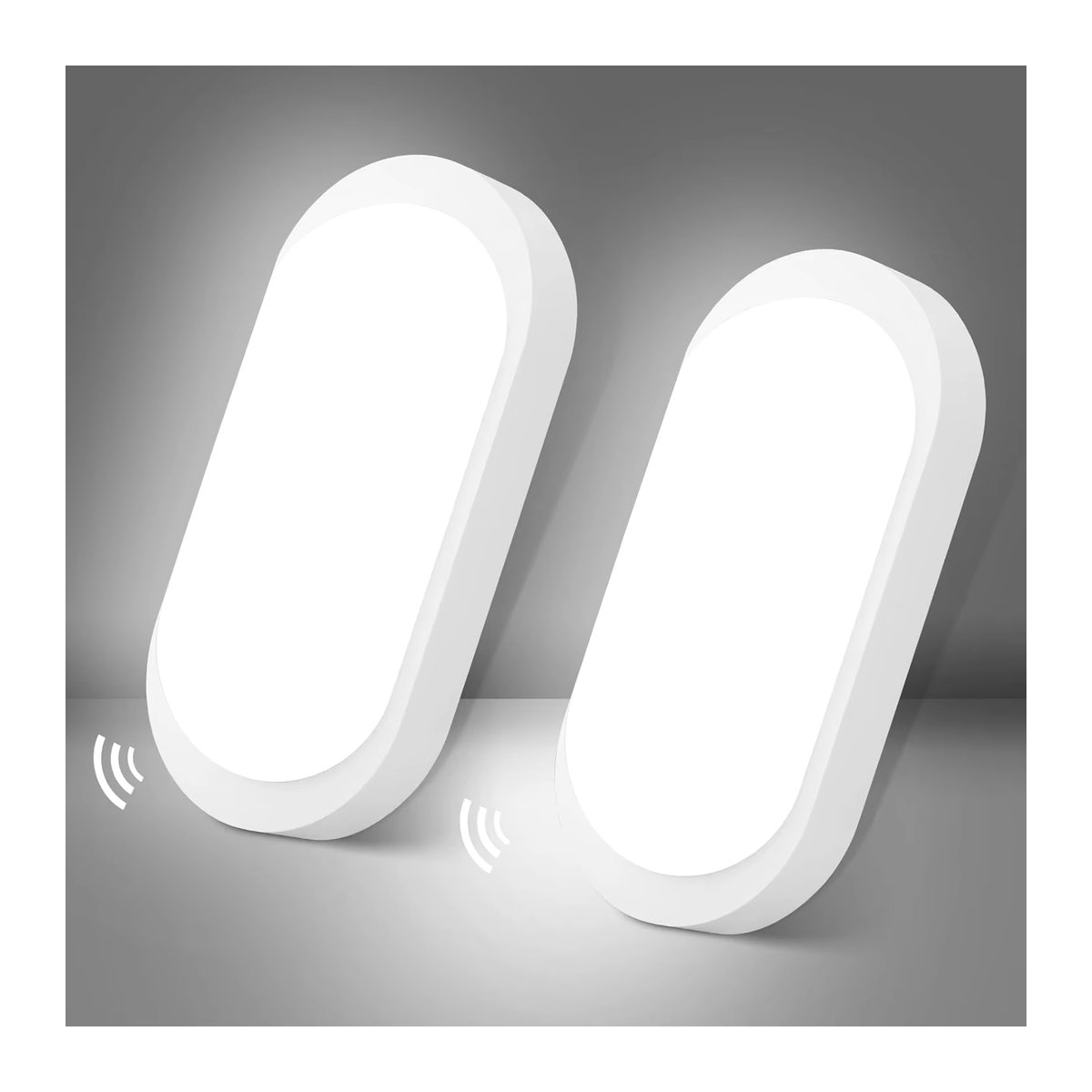 2er-Pack Oraymin LED-Deckenleuchten mit Bewegungs- und Dämmerungssensor, 12W, 1080LM, IP65 Wasserdicht, Weiß - Bild 2