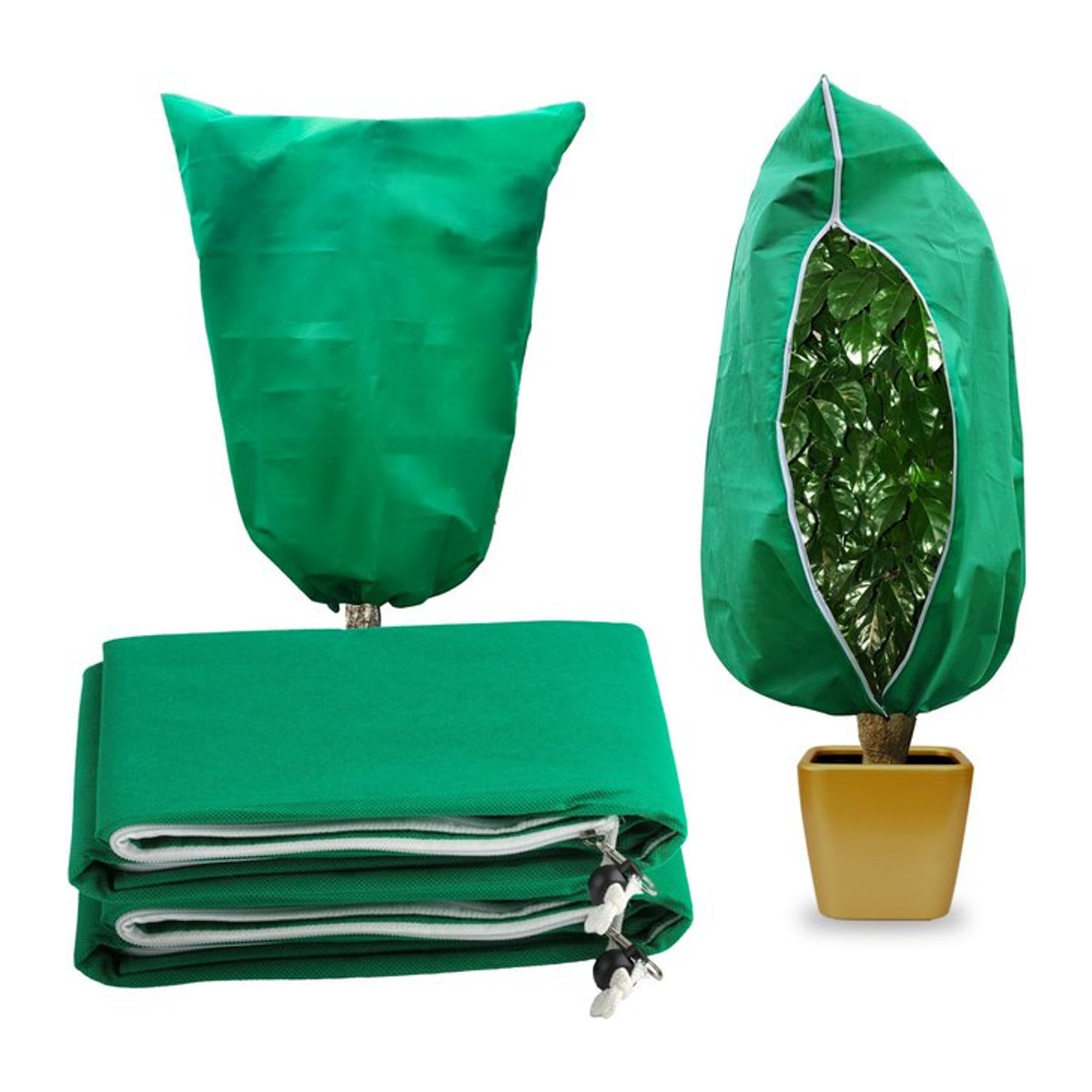 2er-Pack Pflanzenabdeckungen als Frostschutztaschen für Töpfe im Freien, Länge: 80 cm - Bild 1