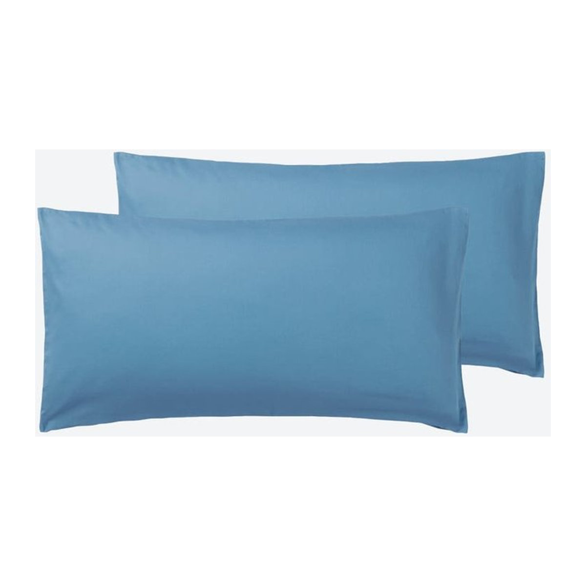 2er-Pack Satin-Kissenbezüge aus Baumwolle von Home Im in Blau, B/H: 40 x 80 cm - Bild 1