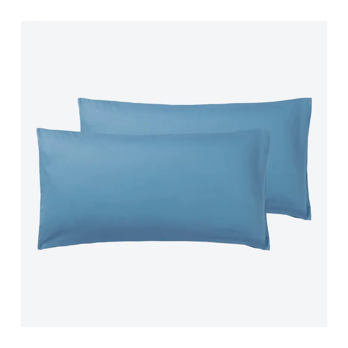 2er-Pack Satin-Kissenbezüge aus Baumwolle von Home Im in Blau, B/H: 40 x 80 cm - Bild 2