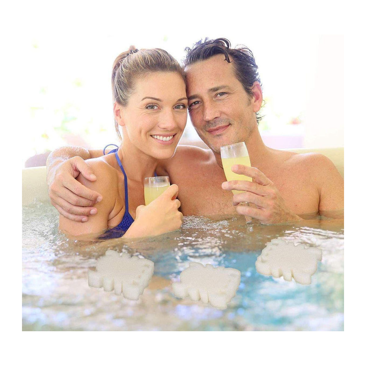2er-Pack Scumbug Ölabsorbierender Schwamm zur Entfernung von Schaum, Schleim und Schmutz für Pools und Spas in Weiß - Bild 4