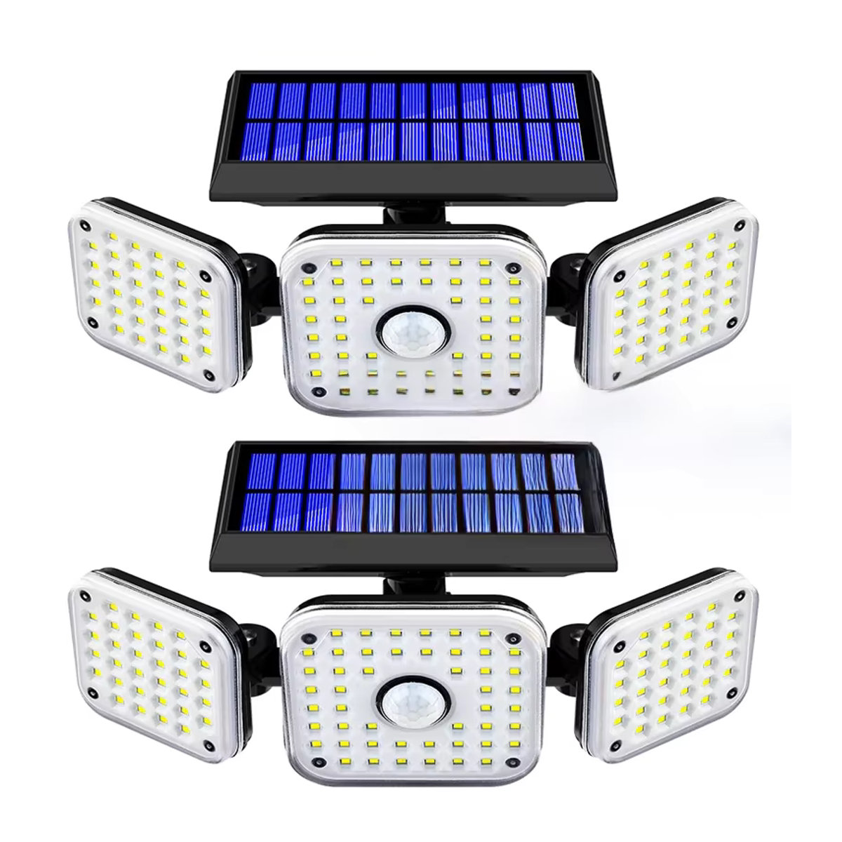 2er Pack ZTree Solarleuchten Outdoor mit 3 LED-Köpfen, Bewegungssensor und IP65 Wasserdichtigkeit, Schwarz, Modernes Design - Bild 7