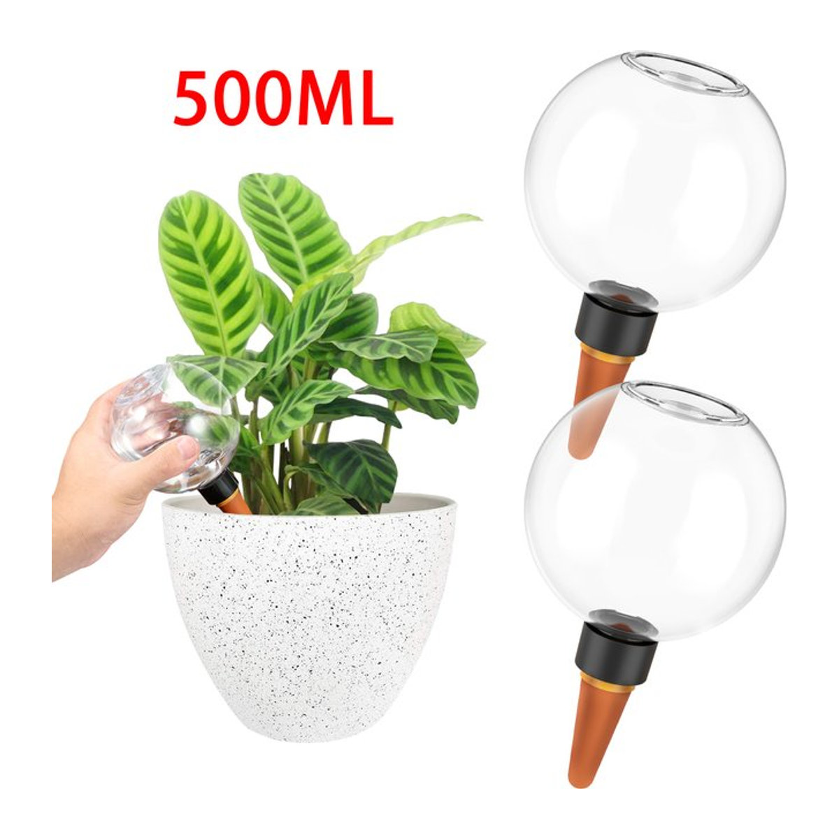 2er-Set Automatische Bewässerungskugeln für Pflanzen und Blumen mit 500 ml Tropfbewässerungssystem - Bild 1